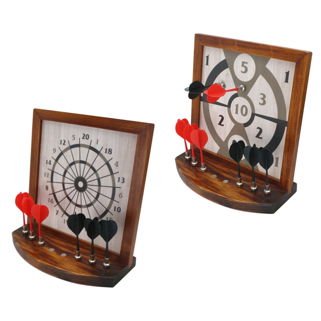 Wood Magnetic Tabletop Games Dart Tray Set