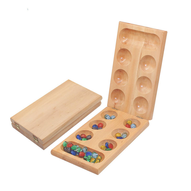 Wooden Foldable Mancala Game Mancala Board Game