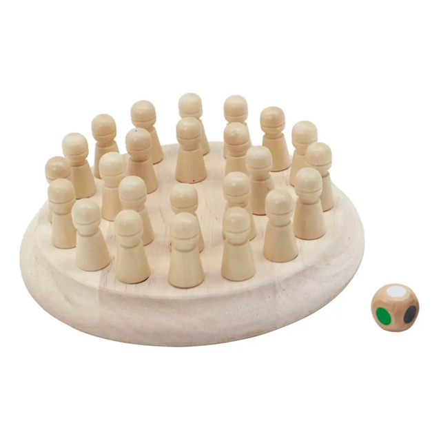 Wooden Memory Chess Game Match Stick Board Game Educational Board Games Multi Player for Kids & Adults
