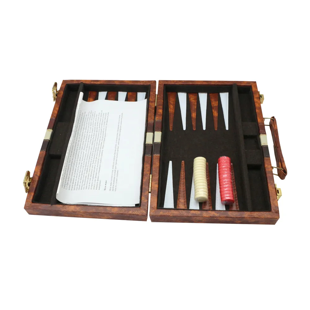 11" Backgammon Set Travel Backgammon Sets for Adults Small Size Classic Backgammon Board Game Case