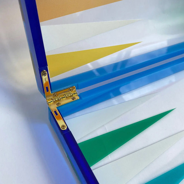 Acrylic Backgammon Set Playing Pieces & Leather Dice Cups