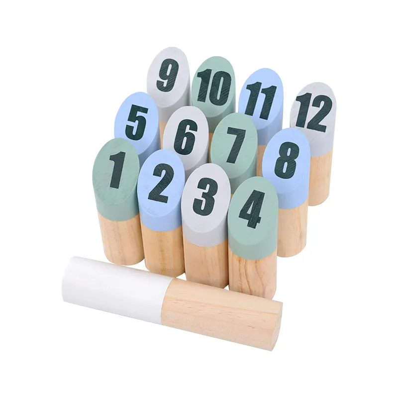 Wooden Pin & Skittles Game - Outdoor Fun - For Beach