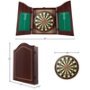 Wooden Dartboard Game Set Bundle with Steel-Tip Darts, Integrated Storage, Dry Erase Scoreboard