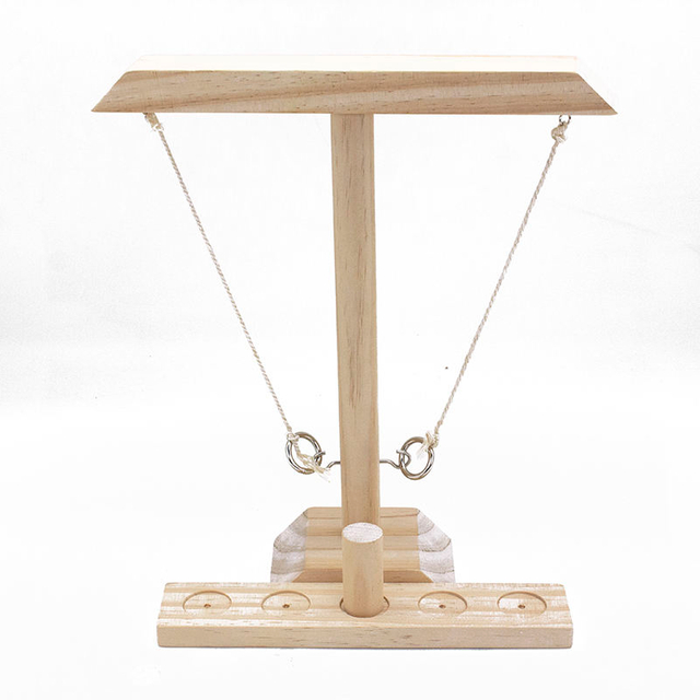 Ring Toss with Shot Ladder Fun Hook And Ring Game Handmade Wooden Interactive Game for Home And Party