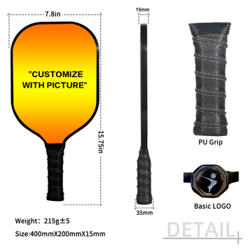 Custom Pattern Manufacturer 4balls Set Pickleball Paddle Racket Lightweight Pickle Balls Honeycomb Core Graphite Glass Fiber