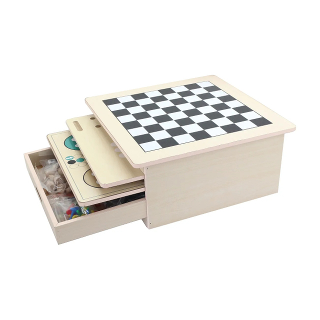 Hot sale 15 in 1 chess board game set Wooden Chess Checkers Backgammon