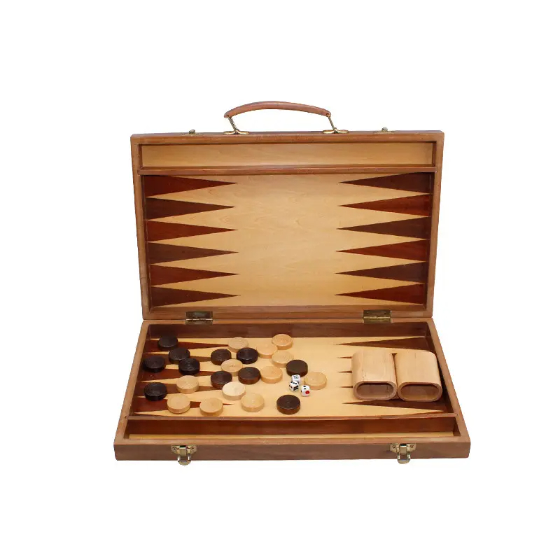 2023 Best selling natural color pine wood educational travel backgammon set