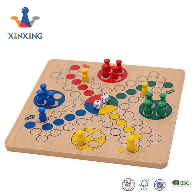 Wooden Flying Chess for Four,colorful Chess Pieces