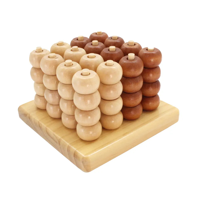 Wooden 3D Tic Tec Toe Game SetTravel Board Game Family Party Game Mini XO for Kids and Adults Coffee Table Decor Unique Gifts