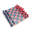 12 inches Wooden Chess Board with Asterisk-Shaped American Flag Themed Professional Tournament for Beginners Kids Adults