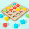 Geometric Blocks Shape Building Puzzle Battle Game Early Education Fun Wooden Toys for Family Party