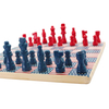 12 inches Wooden Chess Board with Asterisk-Shaped American Flag Themed Professional Tournament for Beginners Kids Adults