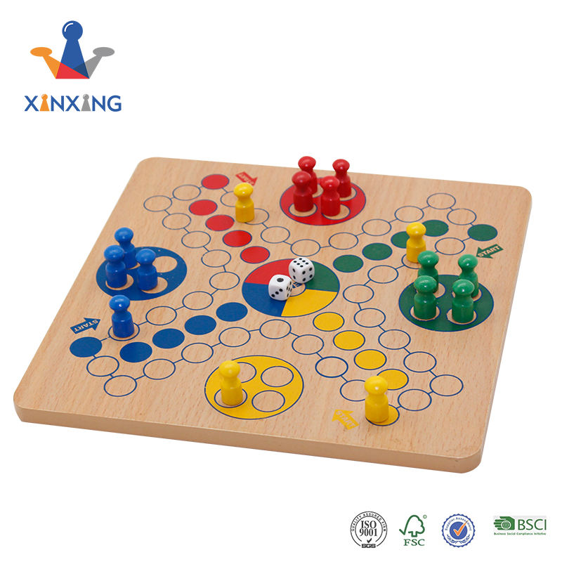 Wooden Flying Chess for Four,colorful Chess Pieces