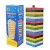 48pcs 54pcs Colorful Wooden Tumbling Tower Game Set Number Print Tumble Tower with Dice and Penalty Cards for Tabletop Fun
