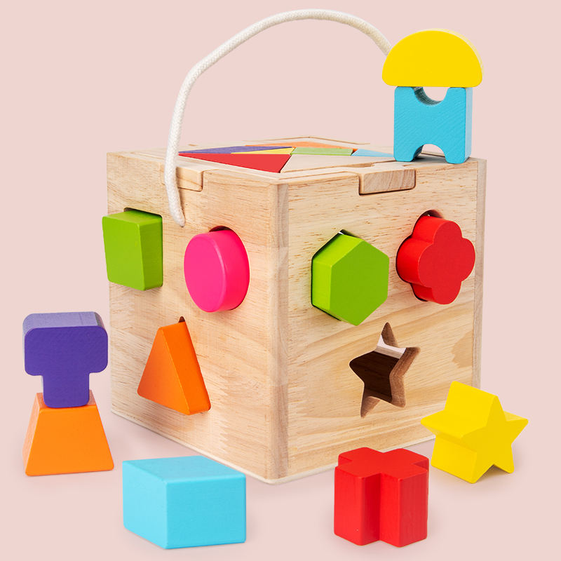 Wooden Tangram Montessori Educational Toddlers Toys for Kids baby early Learning Matching Shapes。