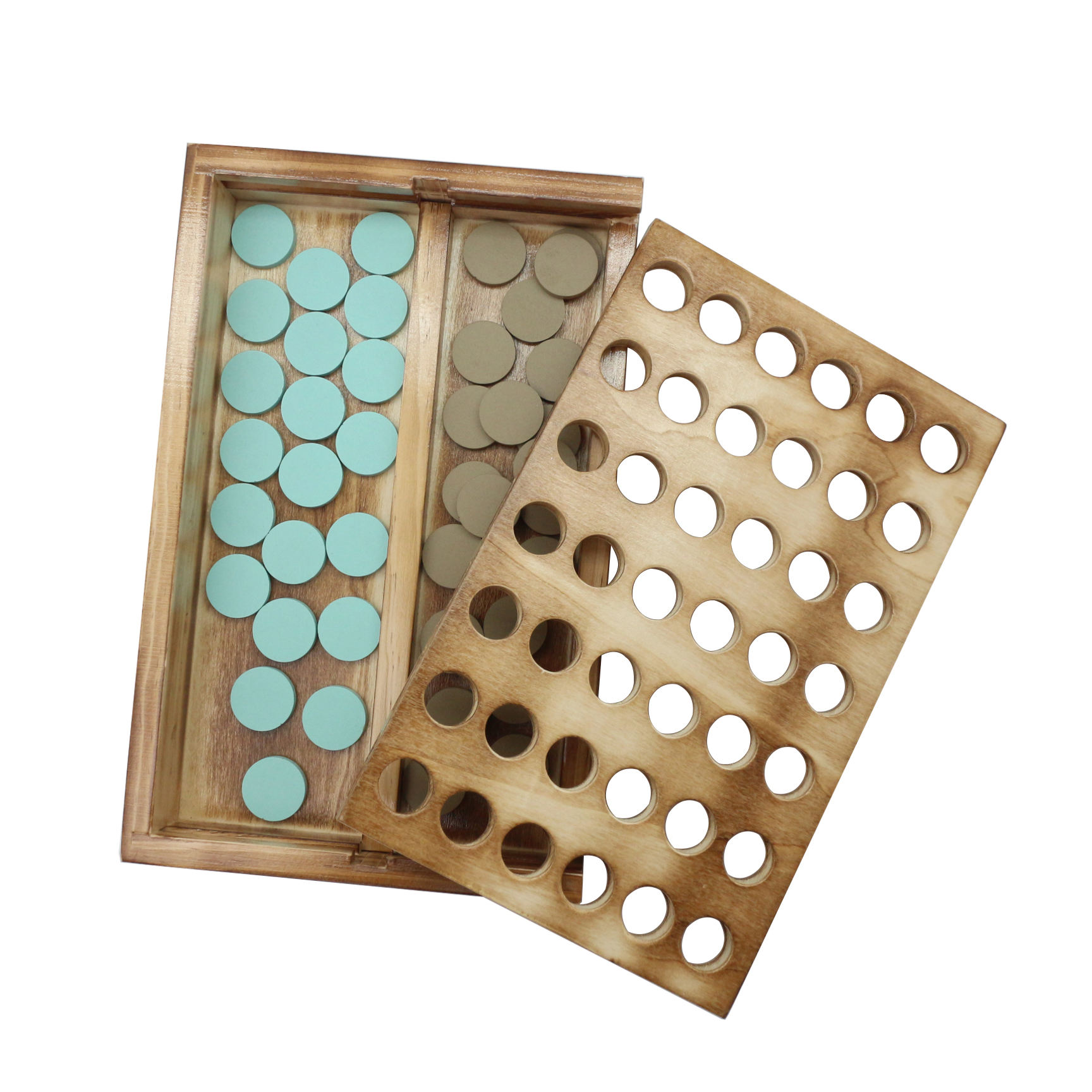 CLASSIC BOARD GAME Table Games Set Neutral Wooden Coffee Table Decor Travel Montessori Connect 4 in a Row