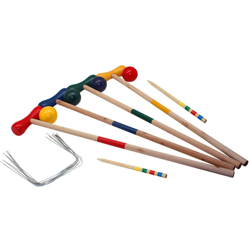 Colorful Outdoor Sports & Entertainment Wooden Croquet Set Fun Outdoor Toys