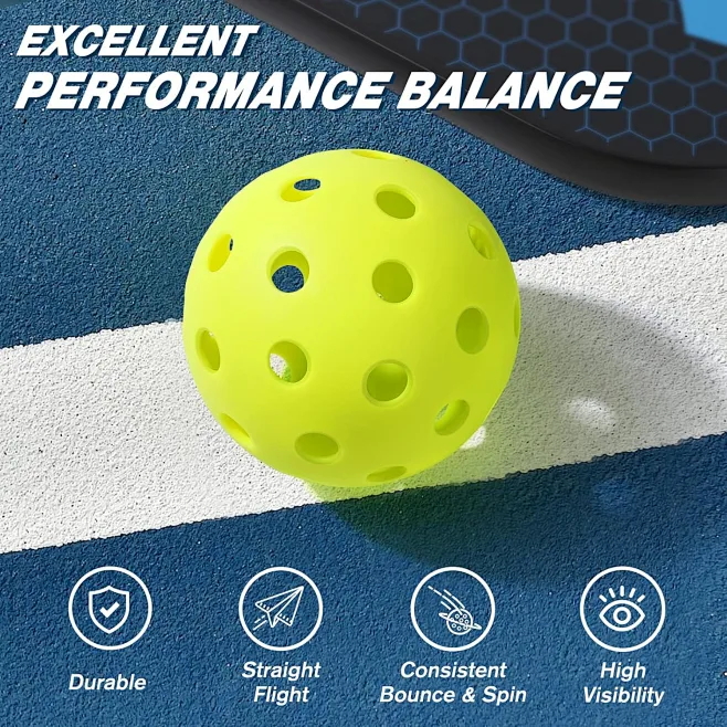  Injection Manufacture Pickleball Balls USAPA Approved Outdoor 40 Holes Pickle Balls.