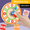 Wooden Clock Toy for Kids - Learn to Tell Time with Adjustable Hands and Number Digital Cards