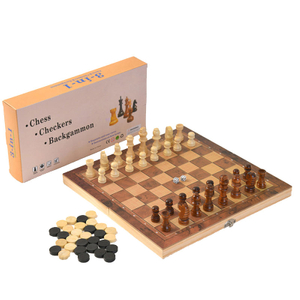 Customizable Magnetic Wooden Chess Game Set Folding Board Chessmen Storage Slots Chess Set Classic Board Game