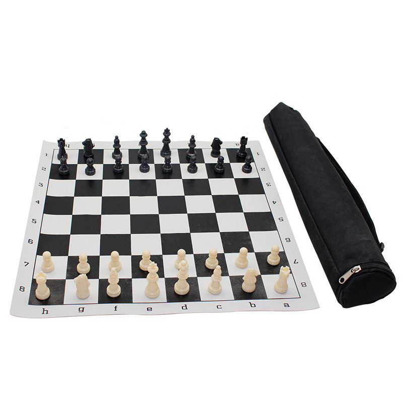 International Chess Tournament Travel Vinyl Chess set with quality plastic pieces