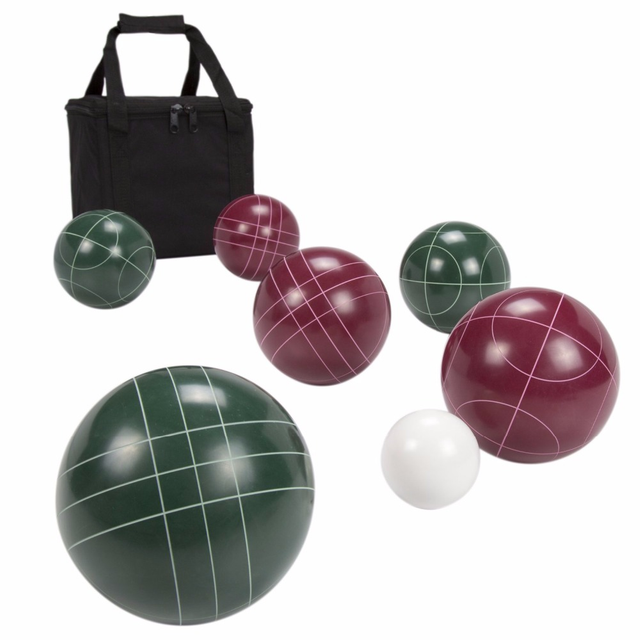 Resin Bocce Ball Set Outdoor Backyard Family Games for Adults or Kids Complete with Bocce Balls