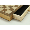 9.85" WOODEN CHESS & CHECKERS Storage Drawer 2 Extra Queen / Classic 2 in 1 Board Games