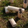 Wood Molkky Bevel Kubb Game with Carring Wood Case Kubb Viking Bowling Outdoor Skittles Games