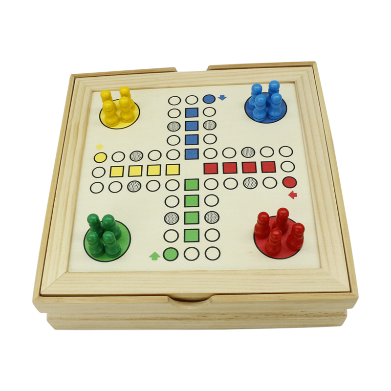 4 in 1 chess box with mikado ludo game domino poker