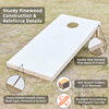 Tournament Edition Regulation Cornhole Game Set - 4’ X 2’ Wood Boards with 8 Dual Sided (Slide And Stop) Bean Bags, Natural