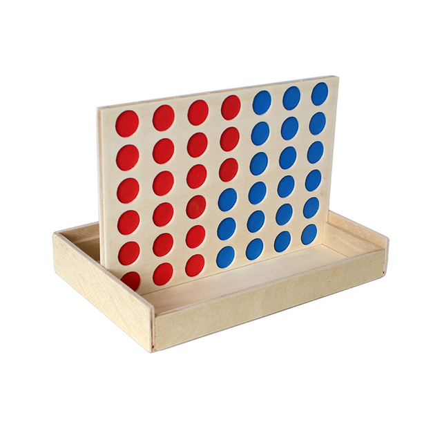 4 in A Row Wooden Board Game Foldable Line Up 4 Classic Family Toy Educational Toy for Kids And Family