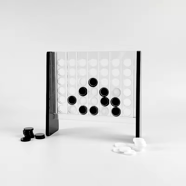 Wooden Connect 4 4 in a Row game set Custom Acrylic Connect Four 3D Board Game Educational Children Game Toy.