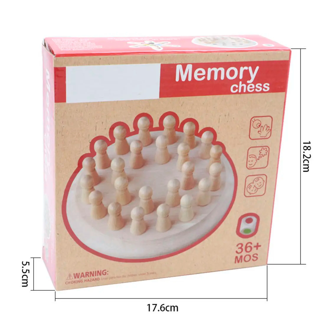 Wooden Memory Chess Game Match Stick Board Game Educational Board Games Multi Player for Kids & Adults