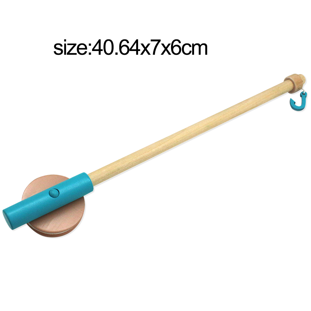 Wooden Fishing Toy Pole Fishing Game with Hooks of Plastic Educational Bath Toy for Toddler Education Teaching Montessori Toys