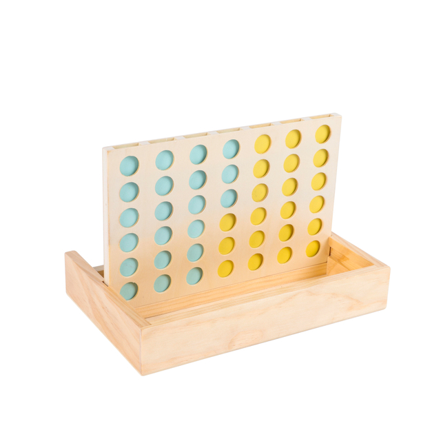 CLASSIC BOARD GAME Table Games Set Neutral Wooden Coffee Table Decor Travel Montessori Connect 4 in a Row
