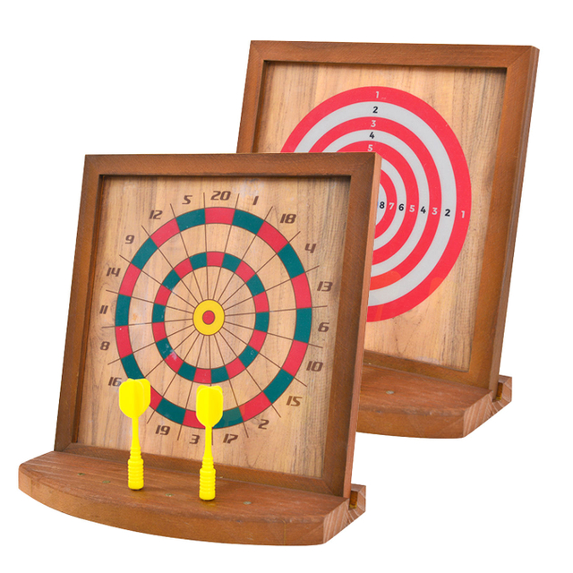 Wood Magnetic Tabletop Games Dart Tray Set