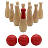 Backyard Lawn Bowling Game Family Fun for Kids and Adults 10 Wooden Pins, 2 Balls