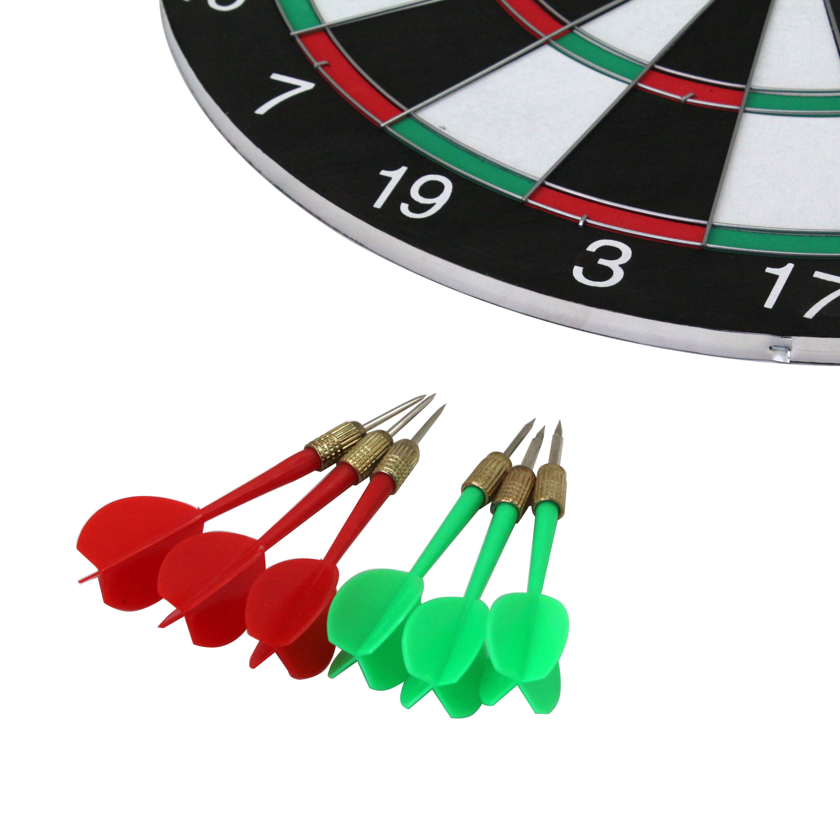 Dart Board Set 17inch Classic Style Dartboard with 6pcs Plastic Darts Set for Men&Ladies&Kids indoor party game