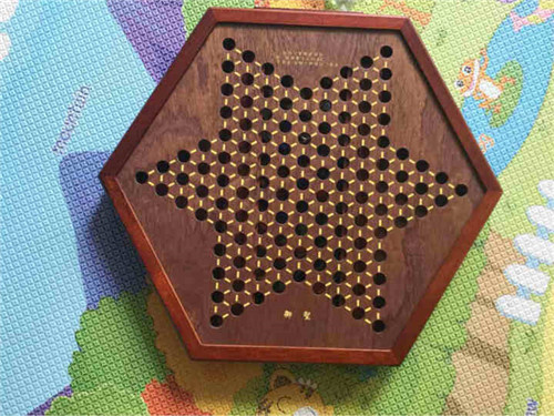 27-1-wooden Chinese checkers board with marbles