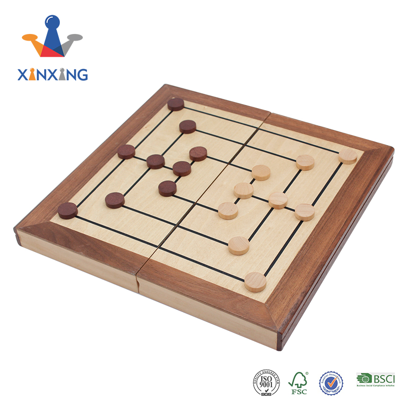 The Nine Men's Morris Wooden Board Game Both Backgammon And Chess Game