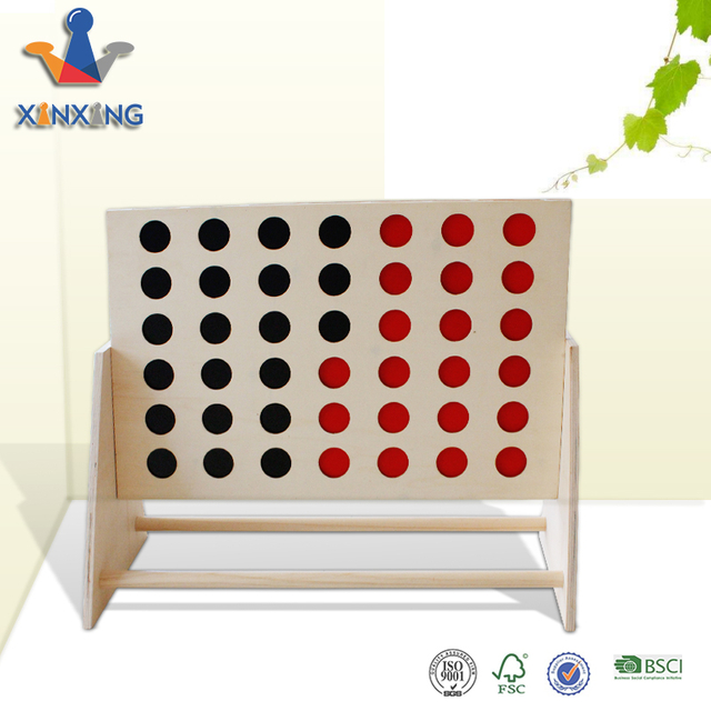 Factory Wholesale Garden Connect Four Game Wooden Four in A Row Game Set for Adults And Kids