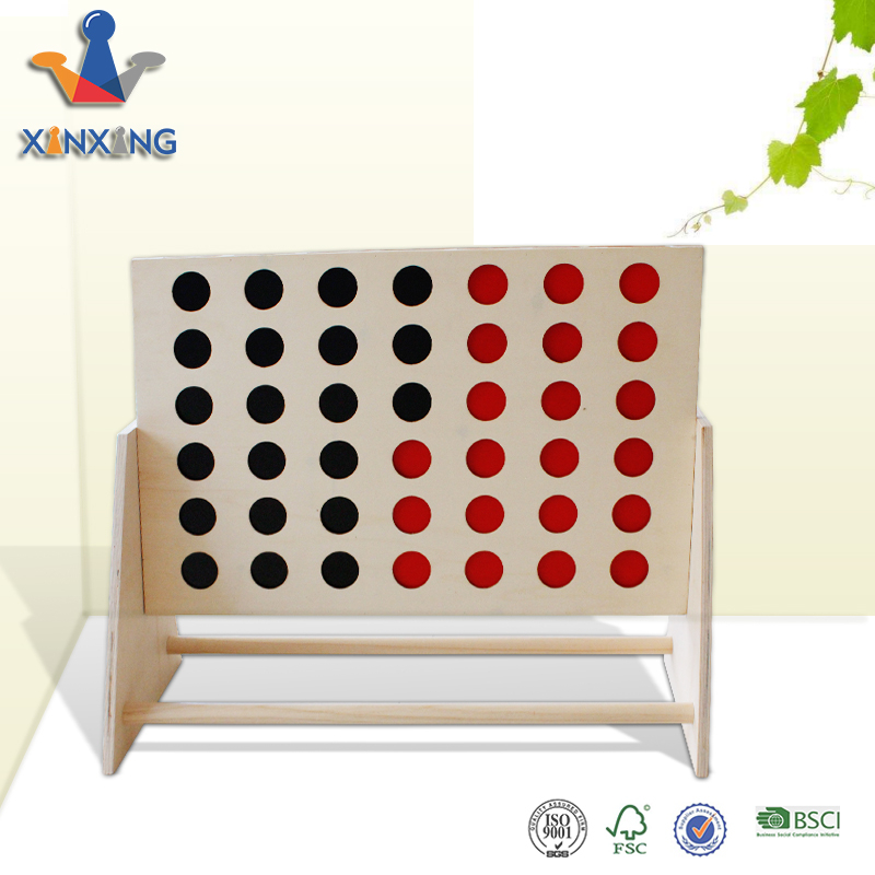 Factory Wholesale Garden Connect Four Game Wooden Four in A Row Game Set for Adults And Kids