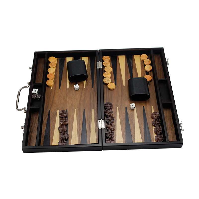 Hot selling 15" Wooden Backgammon Board Game Set for Kids Adults