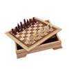 Wooden 5-in-1 Chess, Checkers,Playing Cards, Dominoes and Cribbage Board Game Combo Set