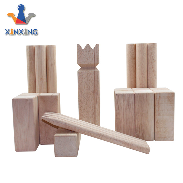 Wooden Kubb Yard LargeThe Viking Wooden Outdoor Lawn Game Set With Carry Bag