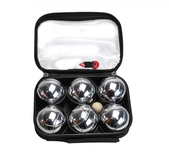 Bocce Ball Set 73mm Petanque Boules French Balls with 8 Silver Balls And Carry Bag for Outdoor Garden Beach Games