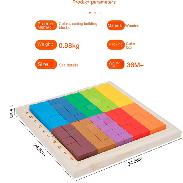 Educational Toy Puzzle A Fun and Educational Wooden Develop Color Recognition and Spatial Thinking with Colorful Cube