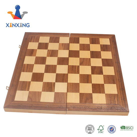 30 Years Factory 15" Wooden Chess Game Set Folding Chess Board Customization Accepted interior storage chess pieces FSC SALE。