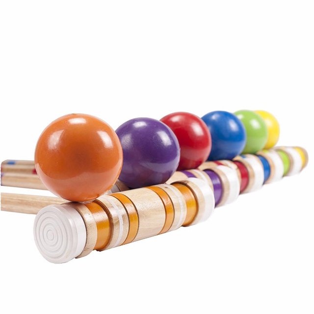 Sports 6-Player Croquet Set wooden toys.
