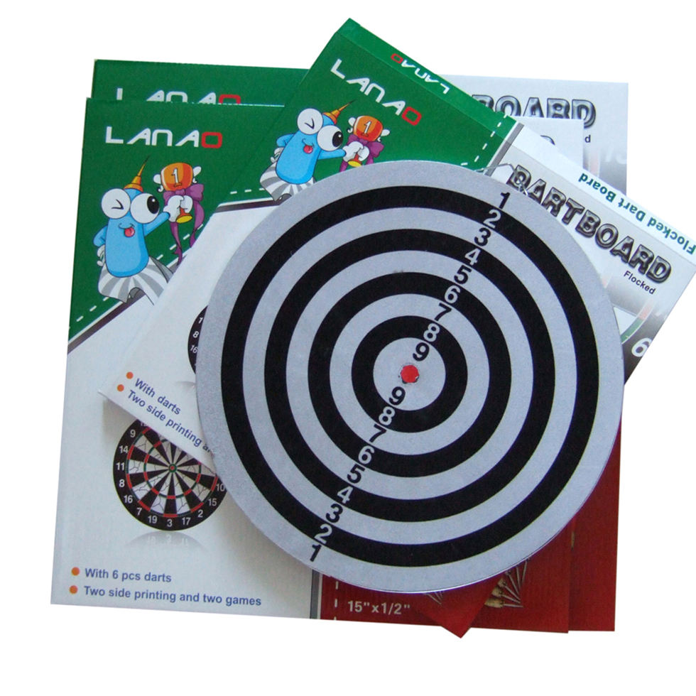 Dart Board Game Set 12" 15" 17" inch Double Sided Usable Dartboard with 6 Steel Tip Darts Excellent Indoor & Outdoor Party Game